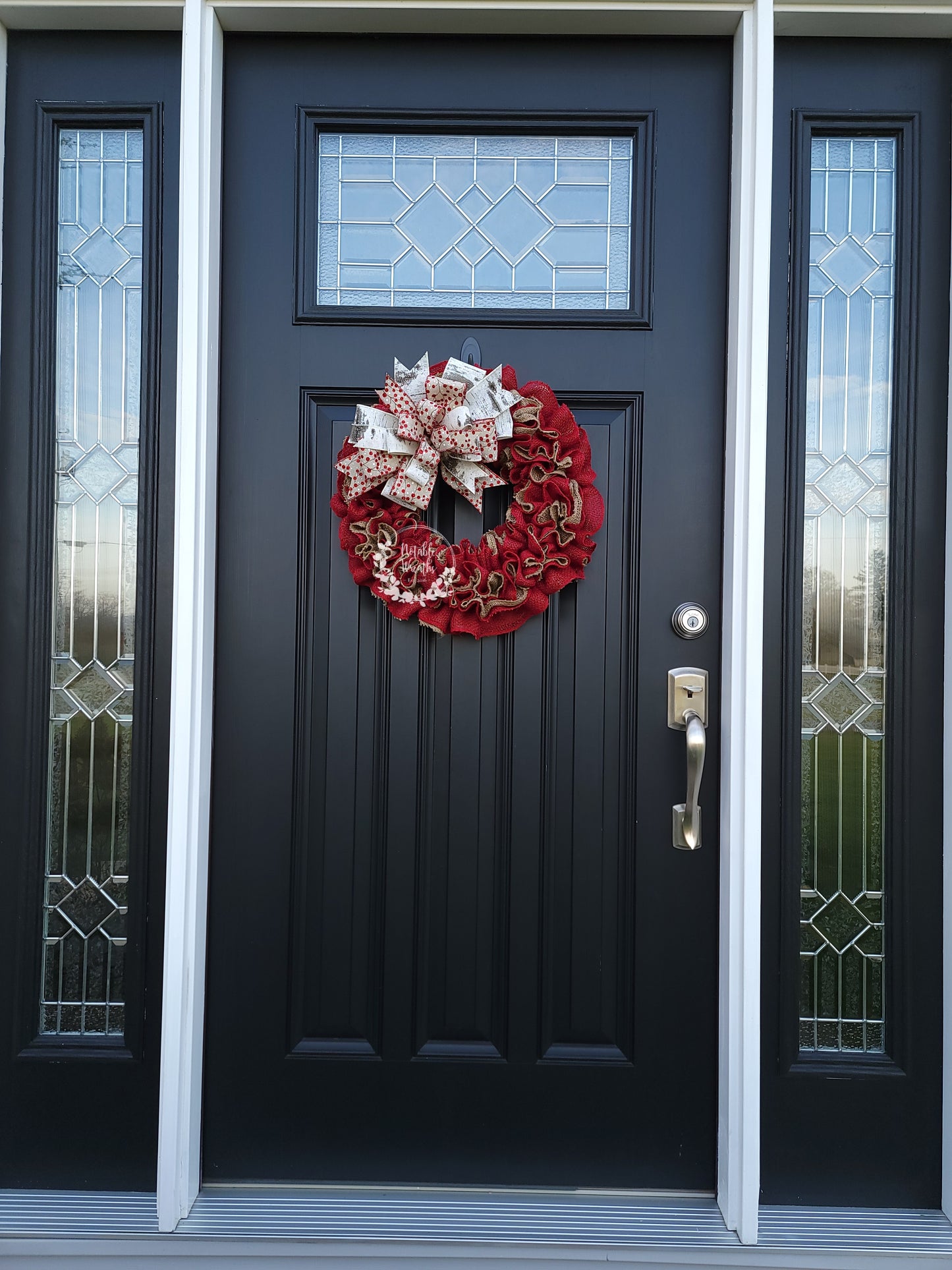 Winter red berry wreath for front door, red Christmas wreath, birch winter wreath, Christmas gifts, gifts for her