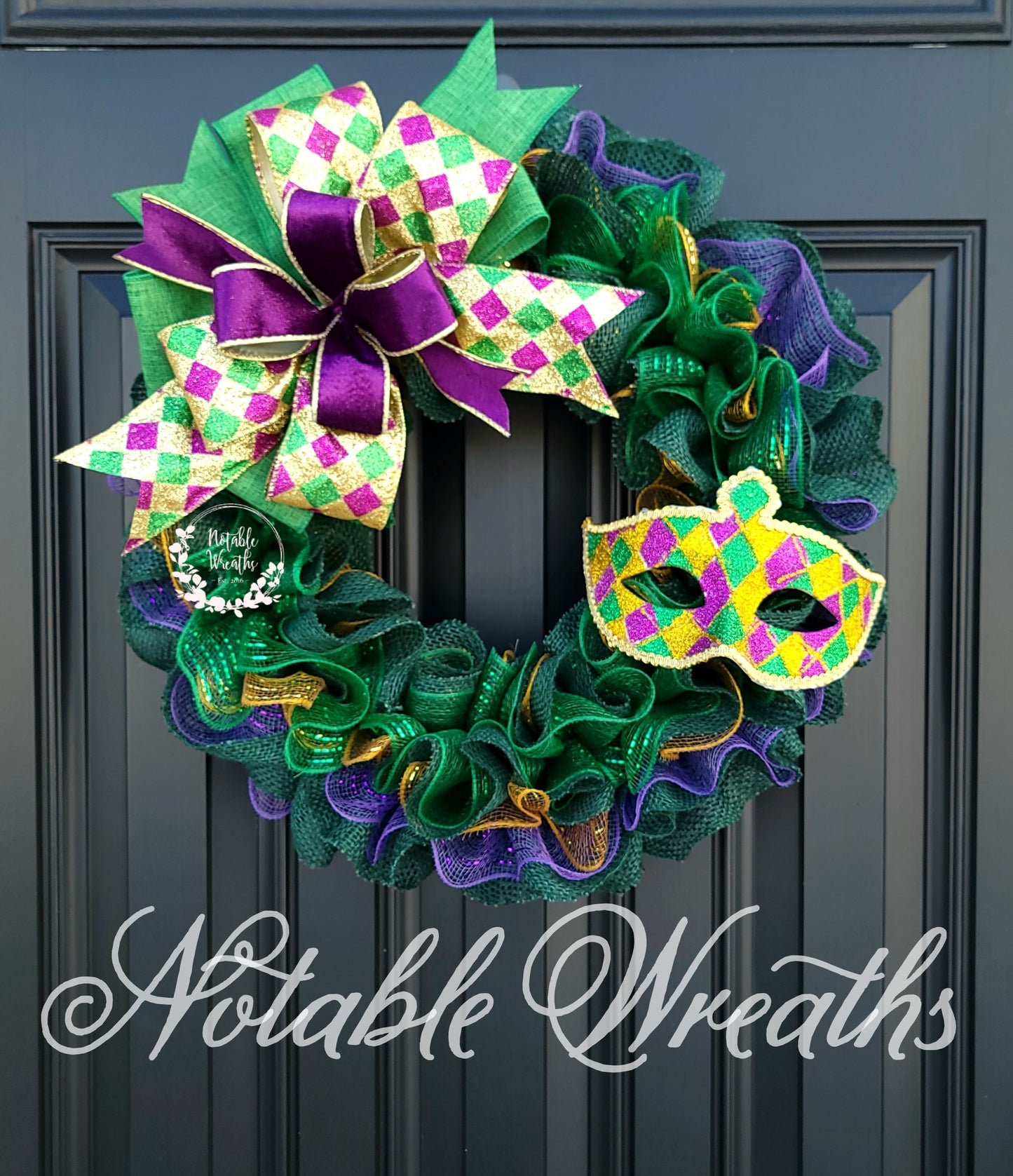 Mardi Gras wreath, Shrove Tuesday wreath, Mardi Gras party decorations, Carnival party decorations