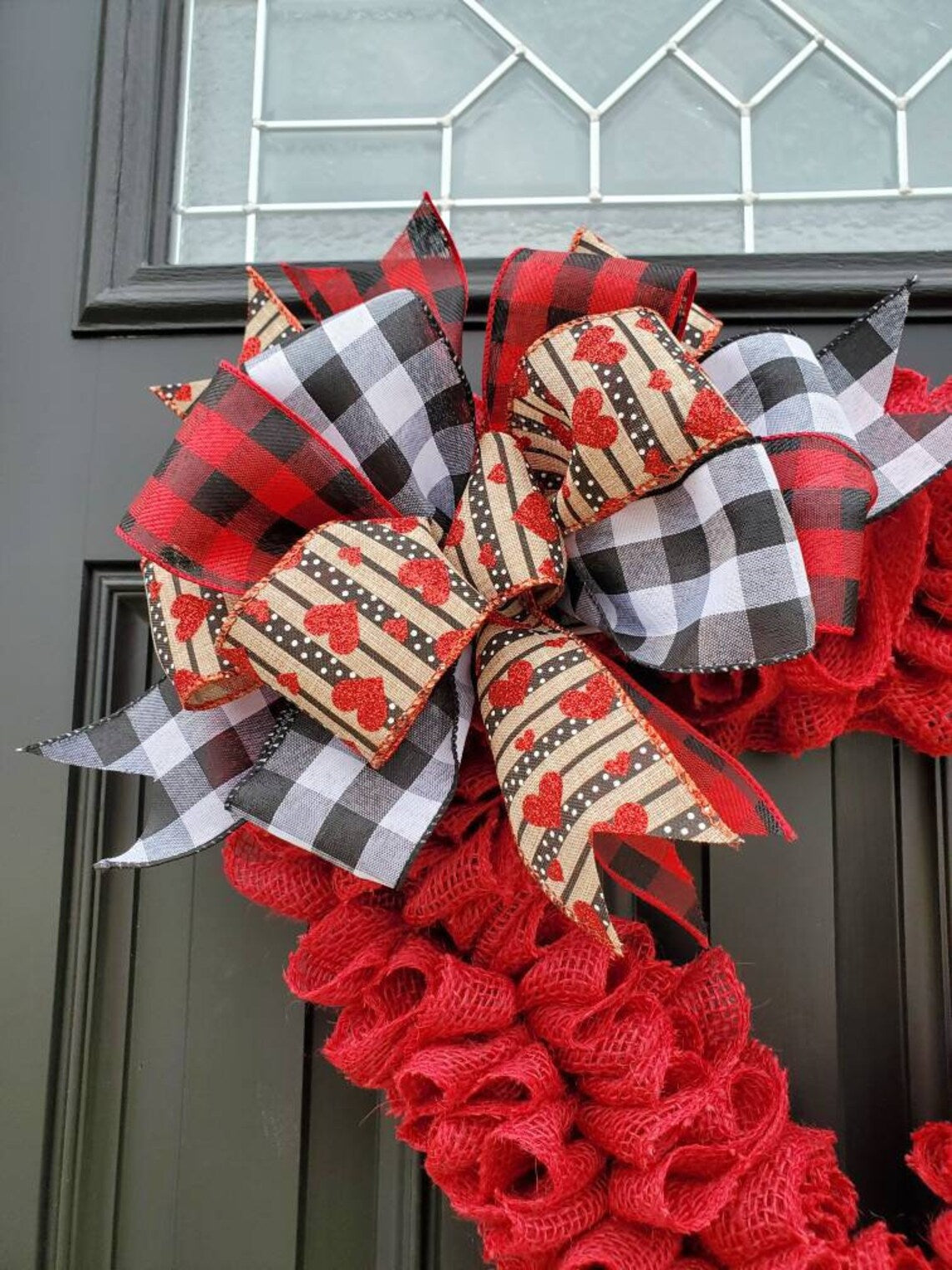 Valentine's day wreath for front door, ruffle burlap wreath, heart wreath, crimson red burlap wreath, ruffle wreath, rustic heart wreath