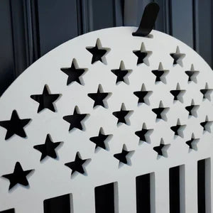 Patriotic door hanger, weatherproof PVC door hanger, American flag door hanger, mantle decor