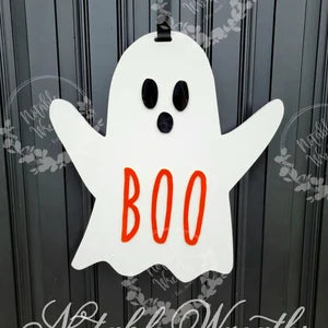 Weatherproof Halloween ghost wreath, pvc ghost wreath