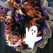 Rustic Halloween ghost wreath for front door, Hello Boo wreath, buffalo check Halloween wreath, ghost wreath