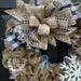 Neutral burlap Winter snowflake wreath for front door, white snowflake wreath, black and white buffalo check winter wreath, Christmas wreath