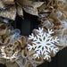 Neutral burlap Winter snowflake wreath for front door, white snowflake wreath, black and white buffalo check winter wreath, Christmas wreath