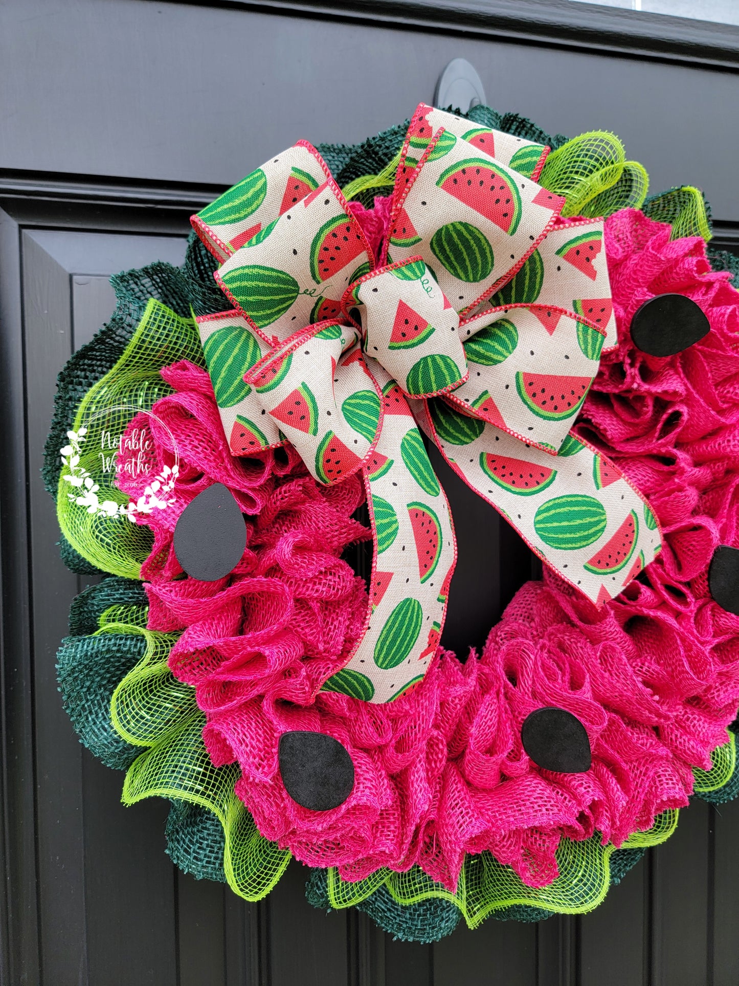 Summer Watermelon wreath, Summer Watermelon burlap wreath for front door, Watermelon decor