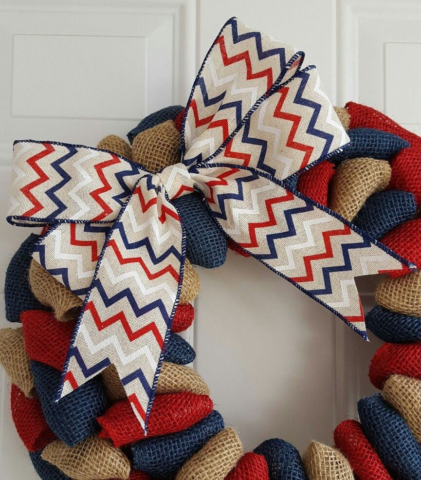 patriotic wreath, rustic patriotic burlap wreath, Independence day wreath, fourth of July wreath, military family, Navy, Marines, Army