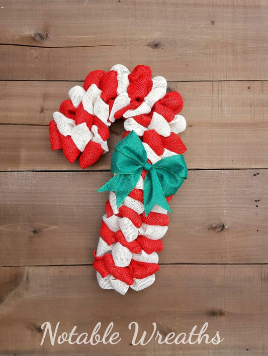 Christmas burlap wreath Candy cane wreath burlap candy cane Christmas wreath winter wreath