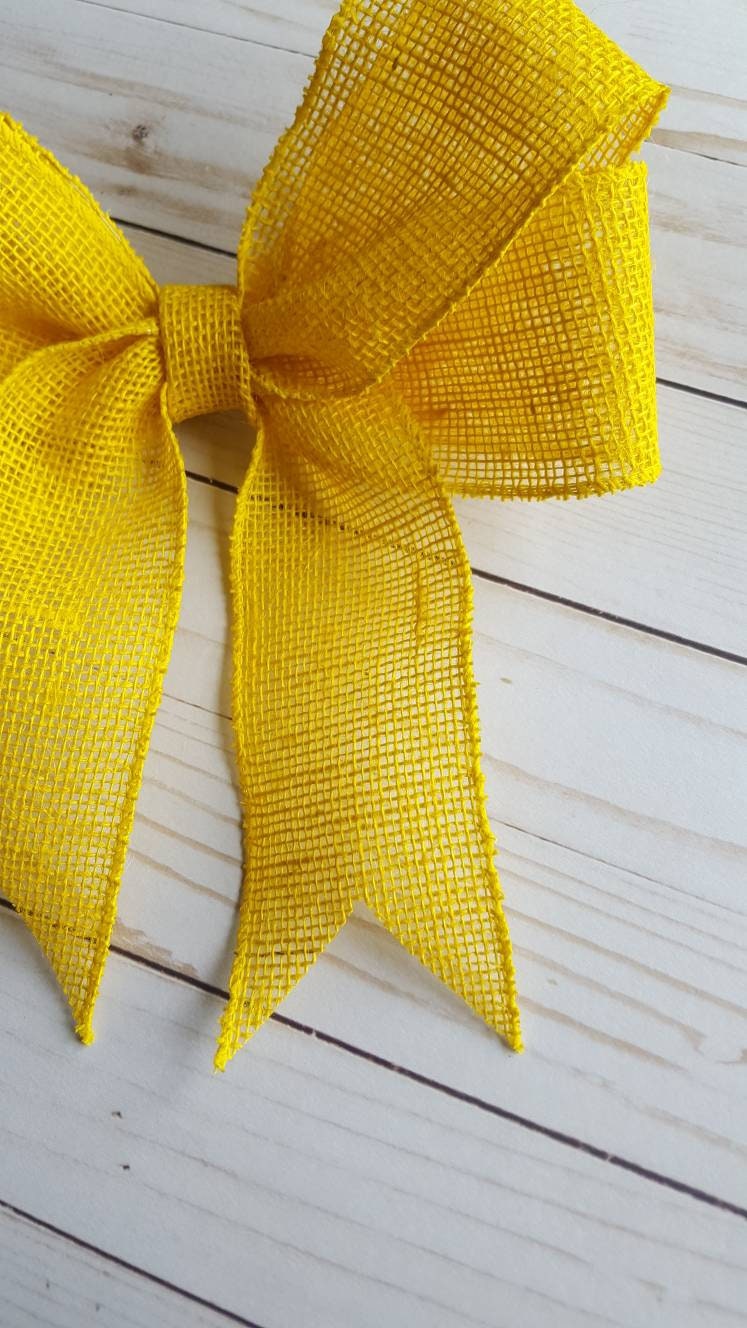 Support our troops bow, deployment bow, Military support, deployment gift, yellow burlap bow, patriotic bow