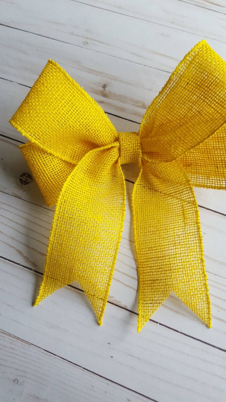 Support our troops bow, deployment bow, Military support, deployment gift, yellow burlap bow, patriotic bow