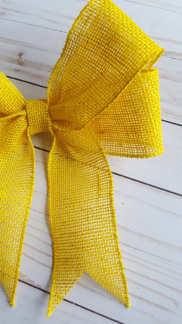 Support our troops bow, deployment bow, Military support, deployment gift, yellow burlap bow, patriotic bow