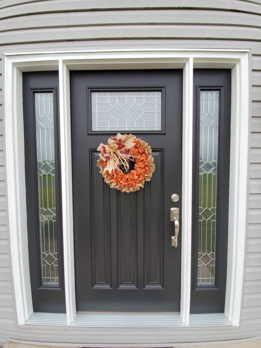 Fall burlap wreath, ruffle wreath, orange wreath, autumn wreath