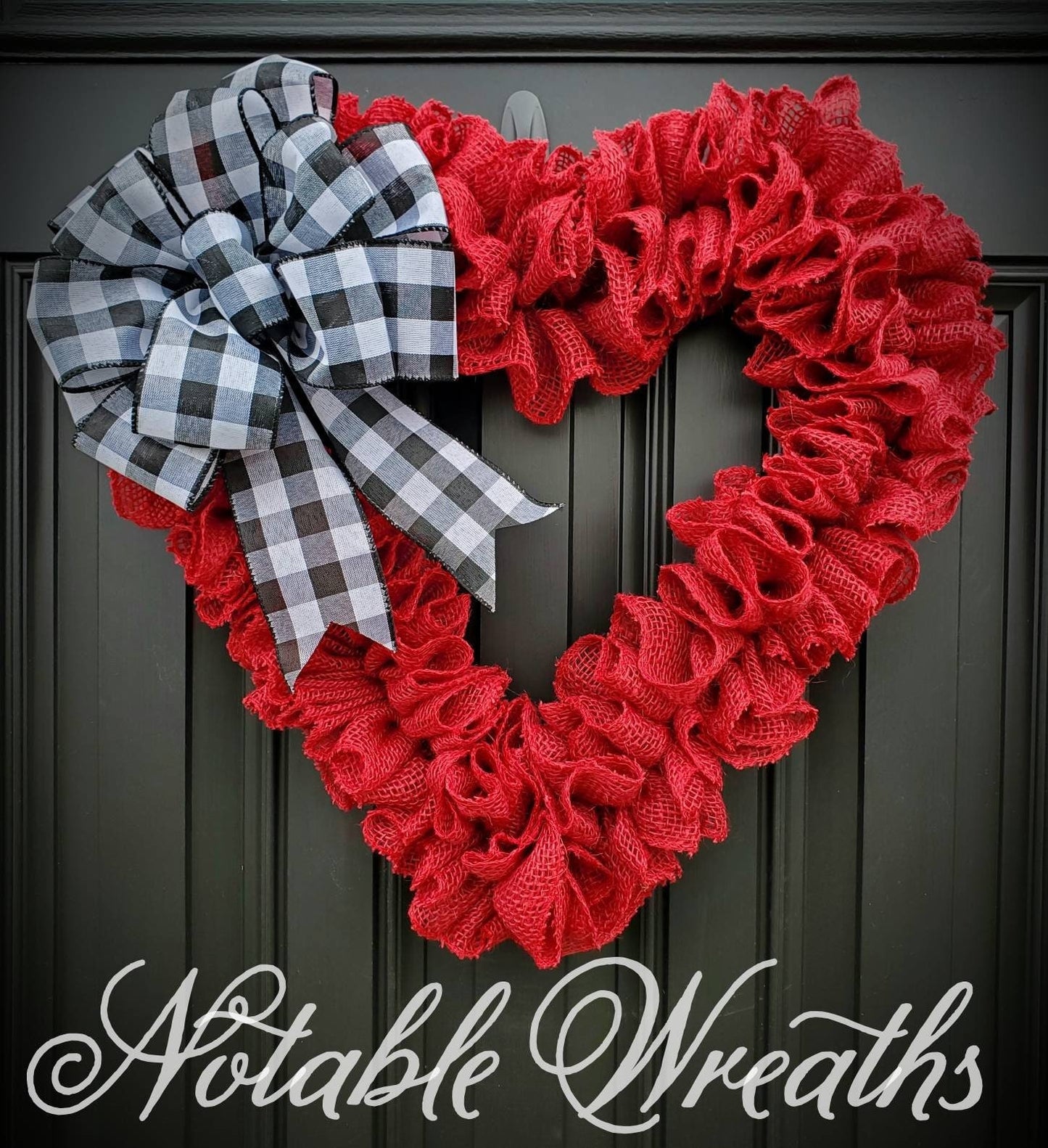 Red heart wreath for Valentine's day wreath for front door, ruffle burlap wreath, heart wreath, crimson red burlap wreath, ruffle wreath