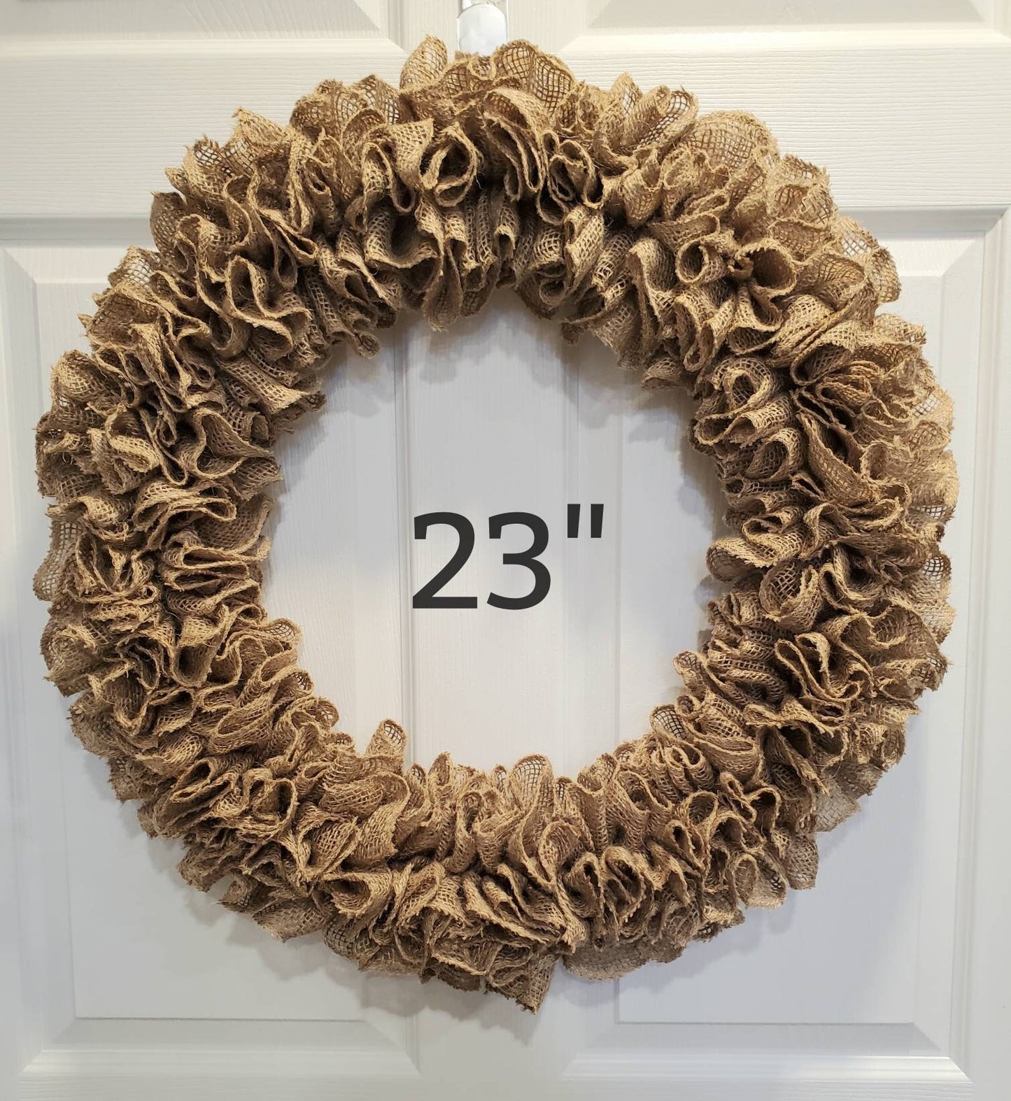 Farmhouse burlap wreath, natural burlap wreath, burlap ruffle wreath, year round wreath