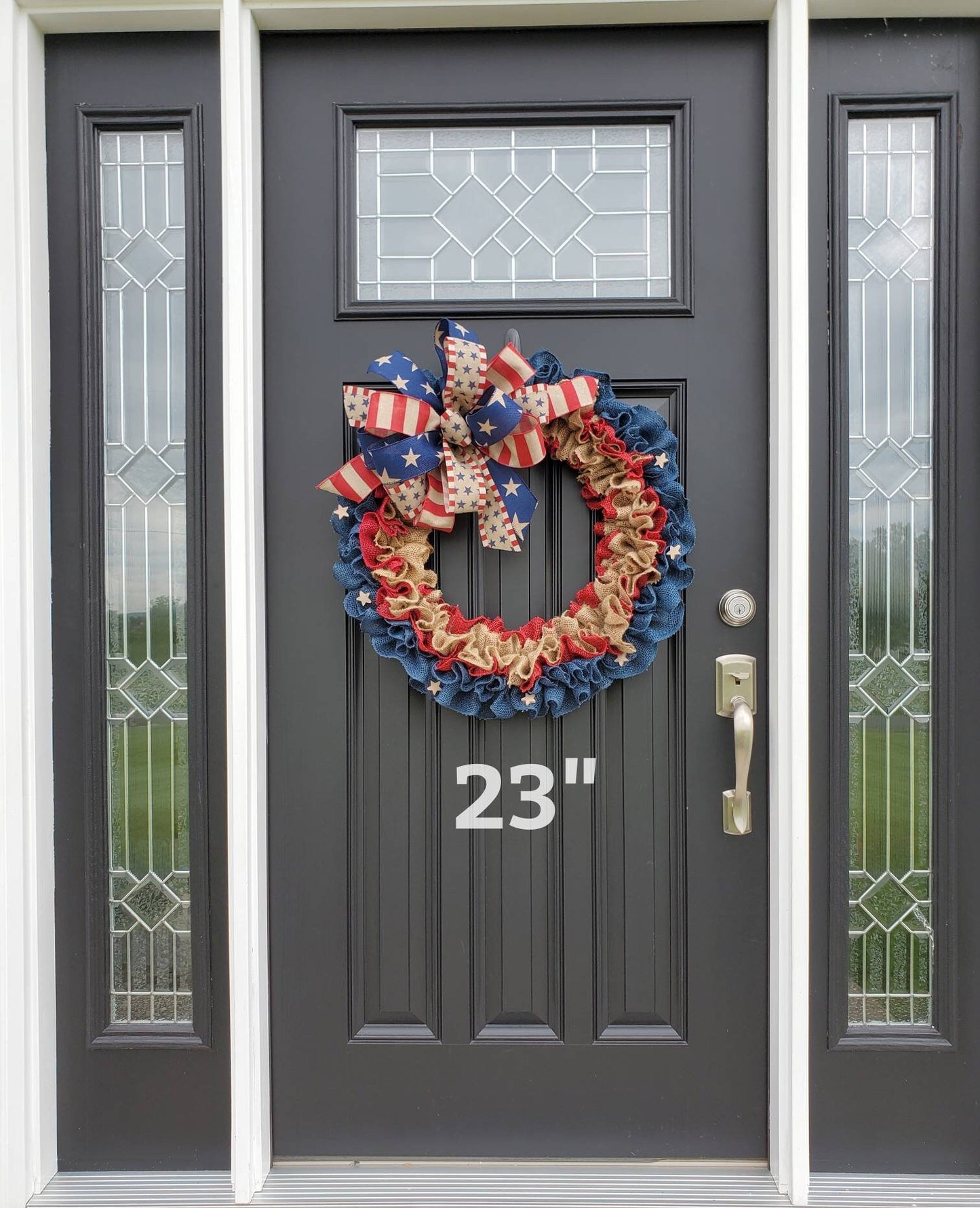 Rustic Independence day wreath, Fourth of July wreath for front door, Patriotic wreath, Americana wreath, American flag wreath, double doors