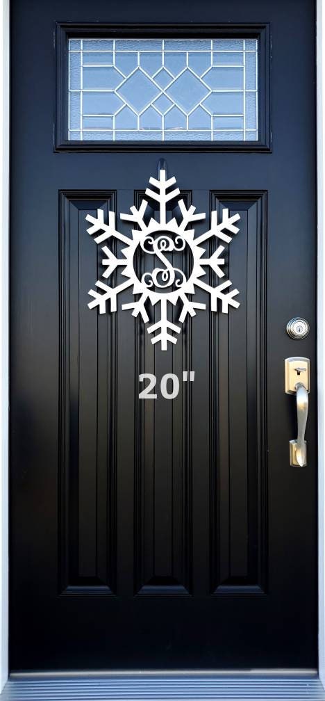 Personalized winter snowflake monogram door hanger, weatherproof white PVC door hanger, Winter door hanger, housewarming gifts, realtor gift