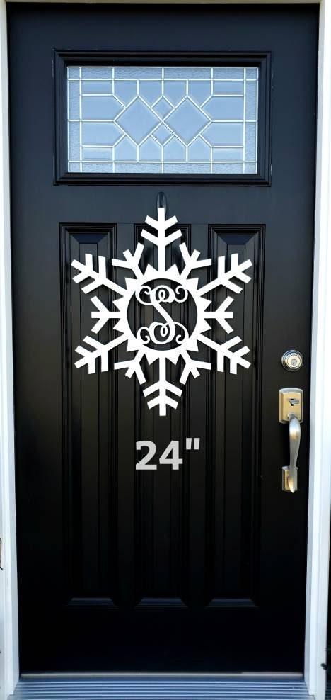 Personalized winter snowflake monogram door hanger, weatherproof white PVC door hanger, Winter door hanger, housewarming gifts, realtor gift