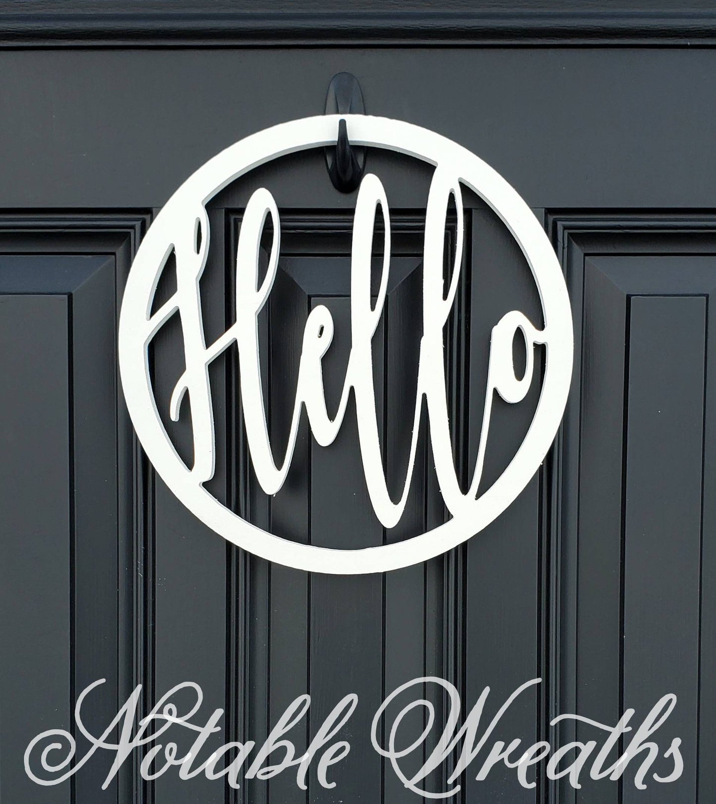 Hello door sign, Hello door hanger, Hello weatherproof door hanger for front door, Year round door hanger, everyday door hanger,housewarming