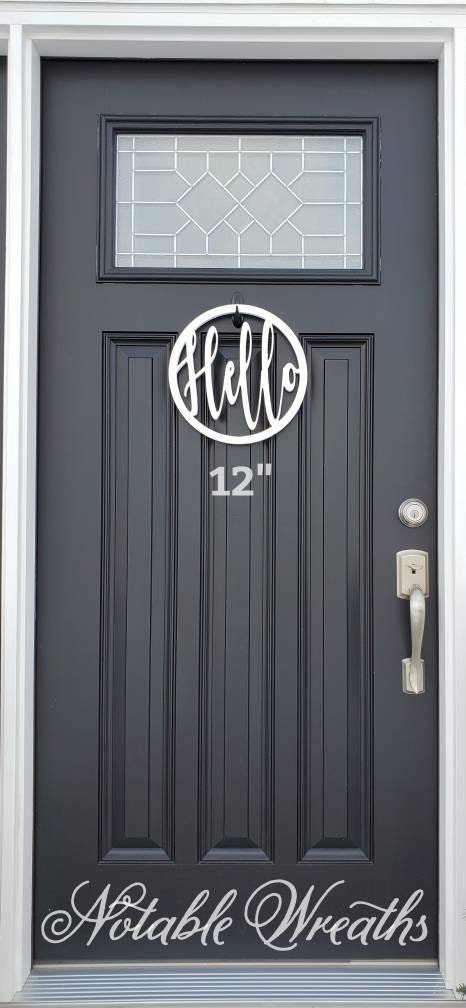 Hello door sign, Hello door hanger, Hello weatherproof door hanger for front door, Year round door hanger, everyday door hanger,housewarming