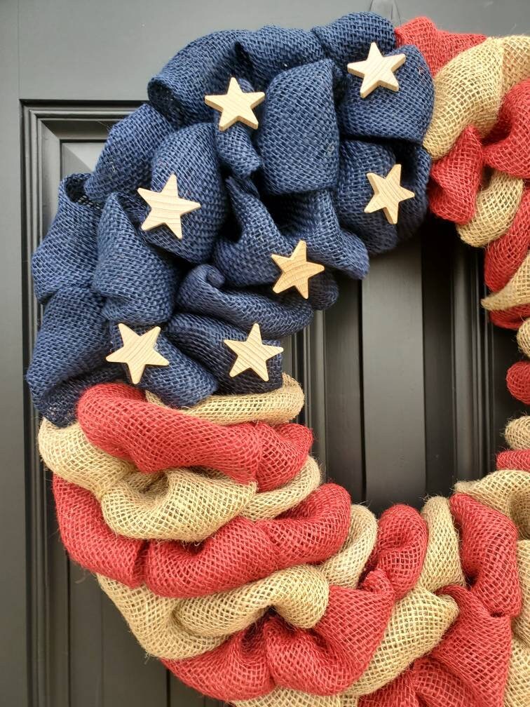 Rustic Marine Corps deployment wreath, patriotic military wreath, flag wreath, Veterans day wreath, memorial day wreath, burlap wreath