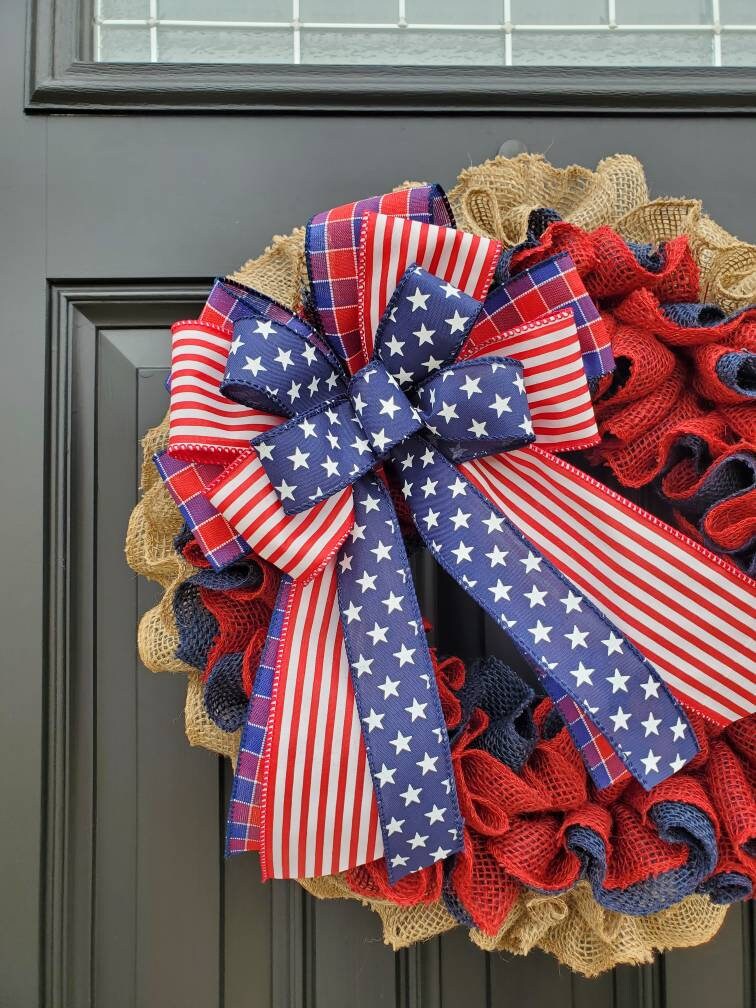 Patriotic wreath for front door, Fourth of July wreath for front door, Patriotic wreath, Americana wreath, American flag wreath, double door