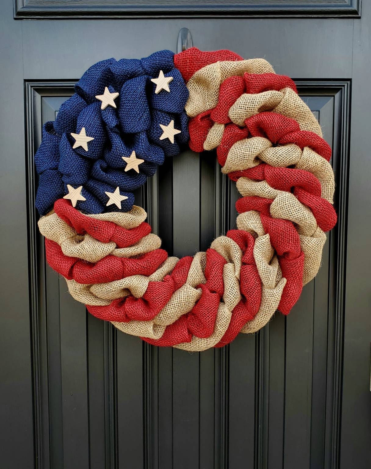 Patriotic wreath, patriotic burlap wreath, Americana wreath, primitive wreath, farmhouse wreath, military wreath, farmhouse decor, all seaso