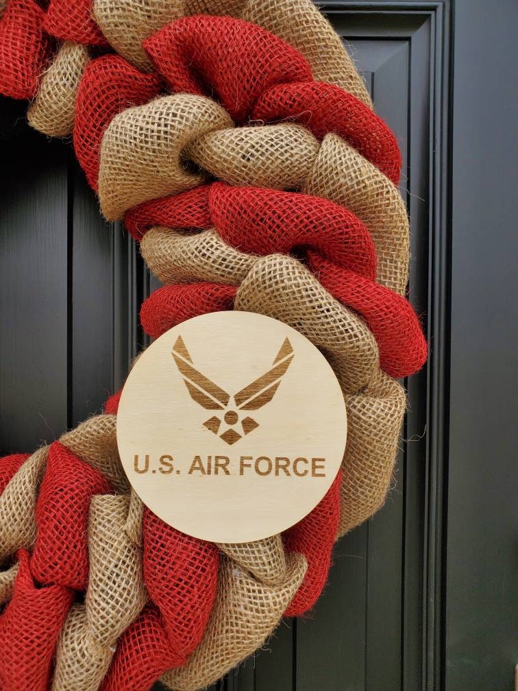 Rustic Air Force wreath, deployment wreath, patriotic military wreath, flag wreath, Veterans day wreath, memorial day wreath, burlap wreath