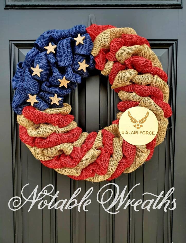 Rustic Army wreath, deployment wreath, patriotic military wreath, flag wreath, Veterans day wreath, memorial day wreath, burlap wreath