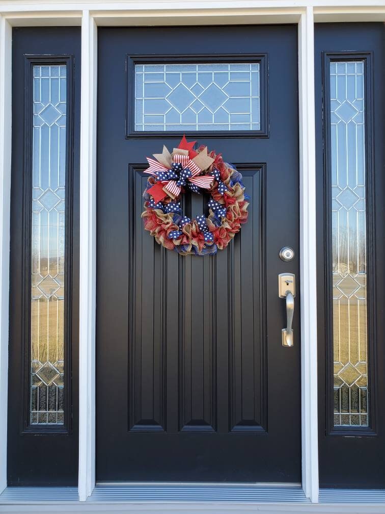 Patriotic wreath for front door, Fourth of July wreath for front door, Patriotic wreath, Americana wreath, American flag wreath, double door