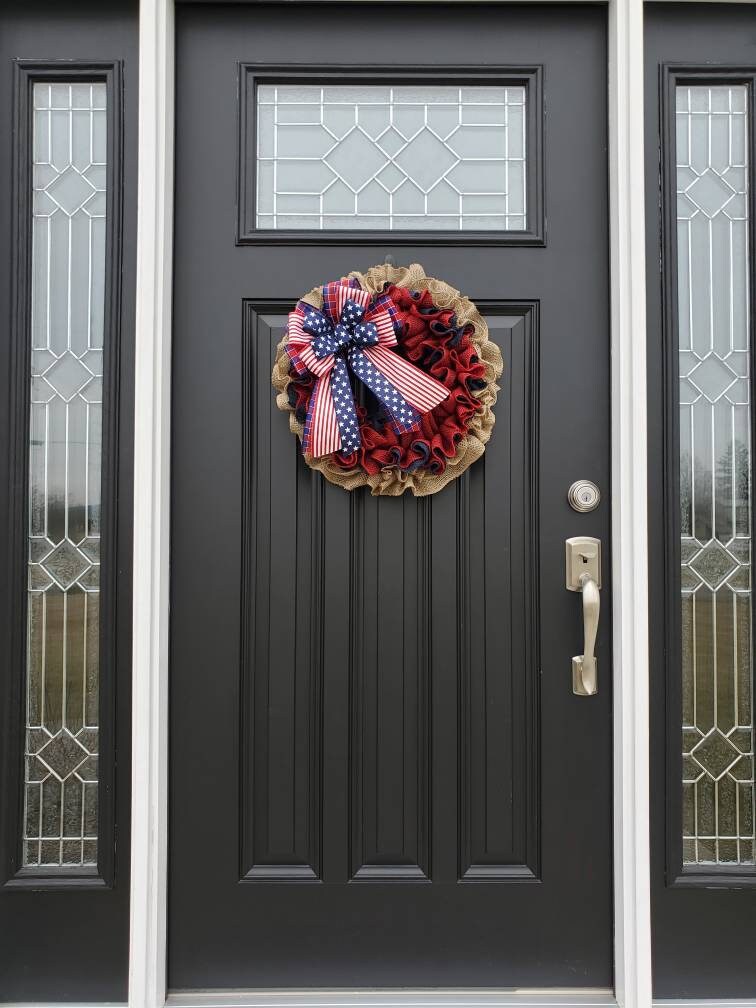 Patriotic wreath for front door, Fourth of July wreath for front door, Patriotic wreath, Americana wreath, American flag wreath, double door