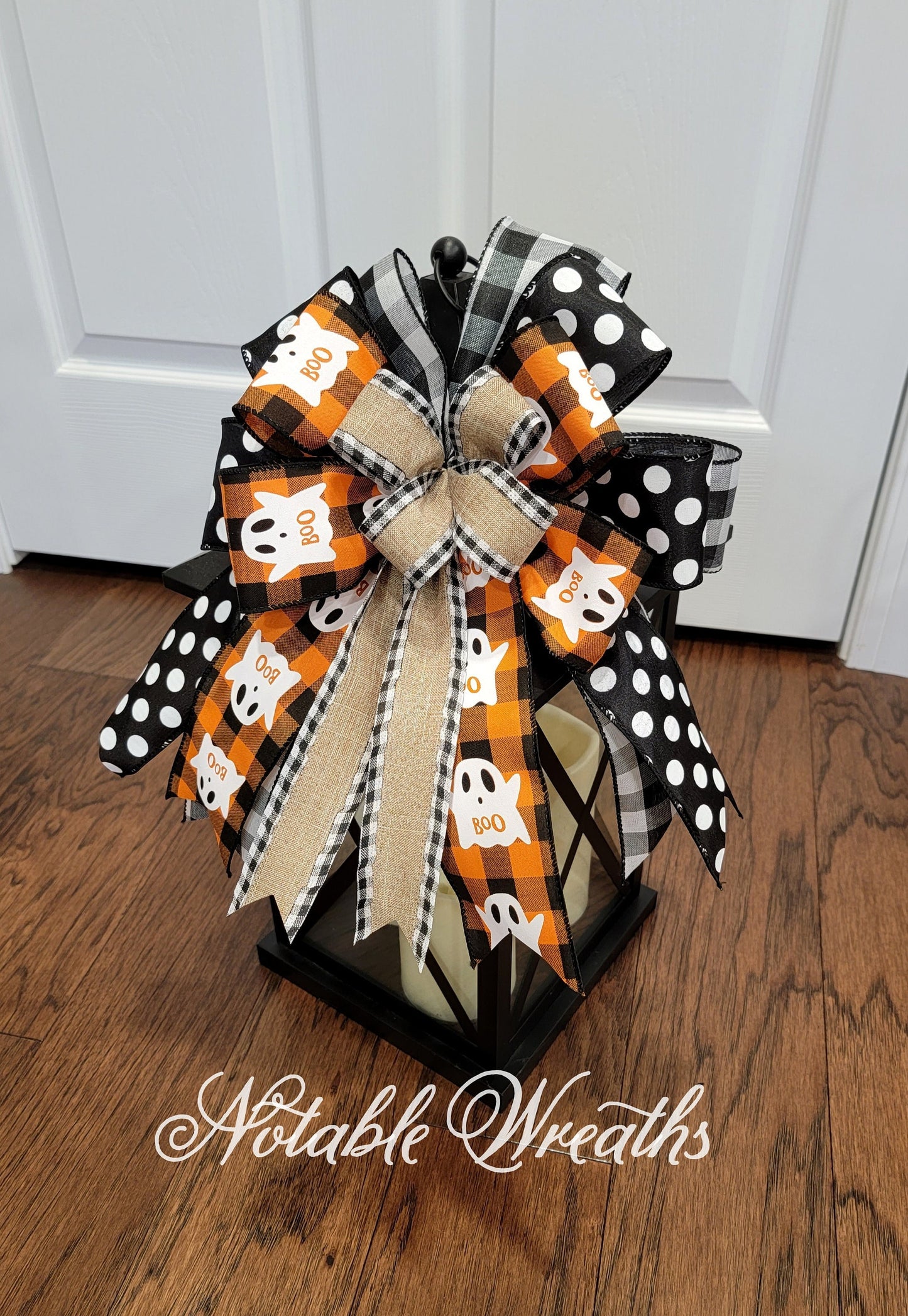 Halloween ghost bow, Halloween lantern bow, Halloween wreath bow